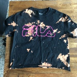 Custom tie dye FILA crop tee